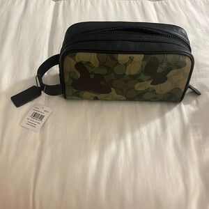 Coach travel dopp kit, camo leather, new with tags